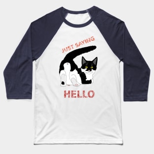 A Tuxedo Cat butt hello  Copyright TeAnne Baseball T-Shirt